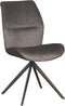 LABEL51 Comfy Eetkamerstoel - Grijs - Cosmo - Zwart Onderstel - Stoel - Normale eetkamerstoel