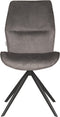 LABEL51 Comfy Eetkamerstoel - Grijs - Cosmo - Zwart Onderstel - Stoel - Normale eetkamerstoel