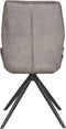 LABEL51 Comfy Eetkamerstoel - Grijs - Cosmo - Zwart Onderstel - Stoel - Normale eetkamerstoel