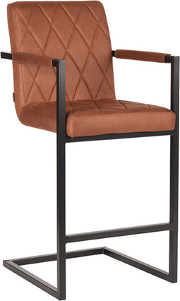 LABEL51 Denmark Barkruk - Bruin - Microfiber - Zithoogte 65