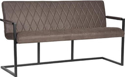 LABEL51 Denmark Eetkamerbank - Grijs - Microfiber - 155 cm