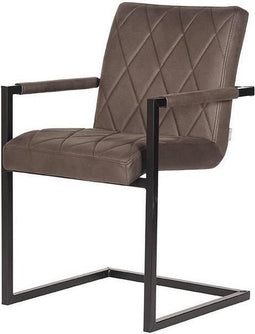 LABEL51 Denmark Eetkamerstoel - Grijs - Microfiber - Stoel - Normale eetkamerstoel