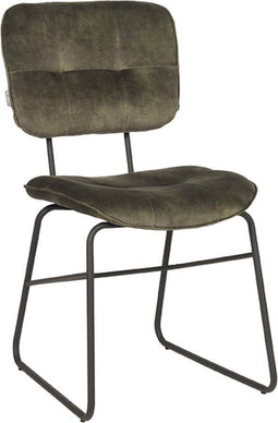 LABEL51 Dez Eetkamerstoel - Groen - Velours - Stoel - Normale eetkamerstoel