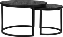 LABEL51 Double Salontafel - Zwart - Mangohout - 70 cm