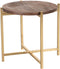 LABEL51 Dox Bijzettafel - Bruin - Mangohout - Goud Onderstel