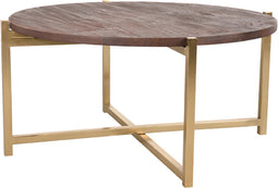 LABEL51 Dox Salontafel - Bruin - Mangohout - 70 cm - Goud