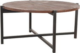 LABEL51 Dox Salontafel - Bruin - Mangohout - 70 cm - Zwart