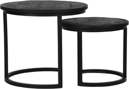 LABEL51 Duo Salontafel - Zwart - Mangohout - 50 cm