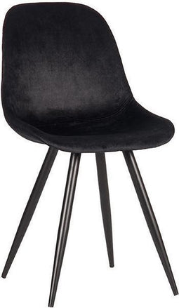 LABEL51 Eetkamerstoel Capri - Zwart - Fluweel