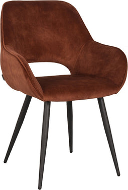 LABEL51 Eetkamerstoel Fer - Rust - Velours