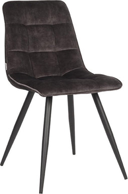 LABEL51 Eetkamerstoel Jelt - Antraciet - Velours