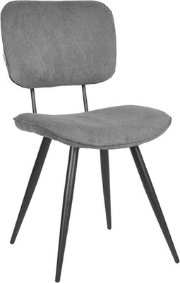 LABEL51 Eetkamerstoel Vic - Donkergrijs - Ribcord