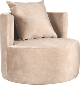 LABEL51 Evy Fauteuil - Bruin - Velours - 90 cm - -