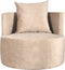 LABEL51 Evy Fauteuil - Bruin - Velours - 90 cm - -