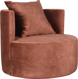 LABEL51 Evy Fauteuil - Oranje - Velours - 90 cm - -