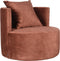 LABEL51 Evy Fauteuil - Oranje - Velours - 90 cm - -