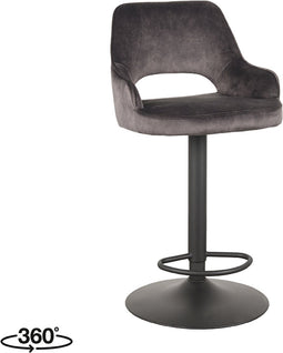 LABEL51 Fer Barkruk - Grijs - Velours