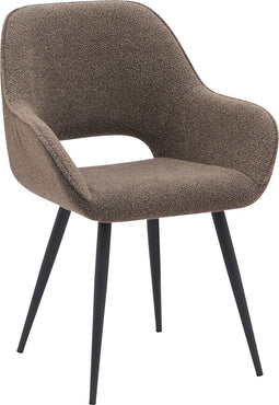 LABEL51 Fer Eetkamerstoel - Bruin - Boucle - Stoel - Normale eetkamerstoel