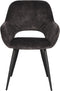 LABEL51 Fer Eetkamerstoel - Grijs - Velours - Stoel - Normale eetkamerstoel