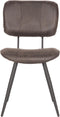 LABEL51 Fos Eetkamerstoel - Grijs - Leder - Stoel - Normale eetkamerstoel