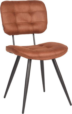 LABEL51 Gus Eetkamerstoel - Bruin - Microfiber - Stoel - Normale eetkamerstoel