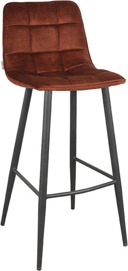 LABEL51 Jelt Barkruk - Bruin - Velours - Zithoogte 78