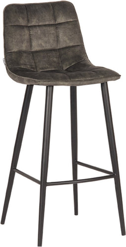 LABEL51 Jelt Barkruk - Groen - Velours - Zithoogte 78