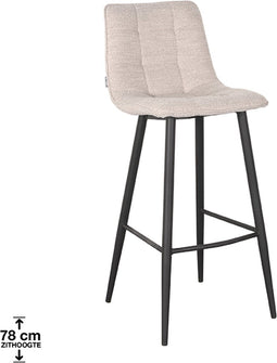 LABEL51 Jelt Barkruk - Naturel - Boucle - Zithoogte 78 - Kruk -