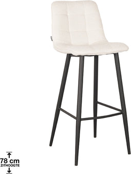 LABEL51 Jelt Barkruk - Wit - Boucle - Zithoogte 78 - Kruk -