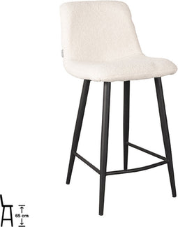 LABEL51 Jep Barkruk - Wit - Teddy - Zithoogte 65 - Kruk -