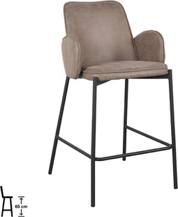 LABEL51 Joni Barkruk - Bruin - Microfiber - Zithoogte 65 - Kruk -