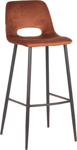 LABEL51 Josh Barkruk - Oranje - Fluweel - Zithoogte 78 - Kruk -