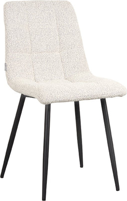 LABEL51 Juul Eetkamerstoel - Wit - Boucle - Stoel - Normale eetkamerstoel