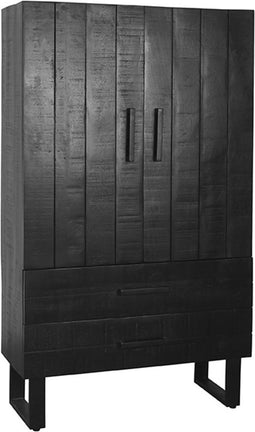 LABEL51 Kast Bergkast - Zwart - Mangohout - Hoge Kast