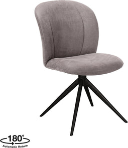 LABEL51 Kimo Eetkamerstoel - Bruin - Micro Suede - Zwart Onderstel - Stoel - Normale eetkamerstoel