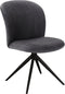 LABEL51 Kimo Eetkamerstoel - Grijs - Cosmo - Zwart Onderstel - Stoel - Normale eetkamerstoel