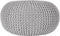 LABEL51 Knitted Poef - Grijs - Katoen - L - -