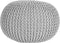 LABEL51 Knitted Poef - Grijs - Katoen - M