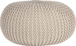 LABEL51 Knitted Poef - Naturel - Katoen - L - -