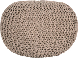 LABEL51 Knitted Poef - Naturel - Katoen - M - -