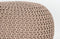 LABEL51 Knitted Poef - Naturel - Katoen - M - -
