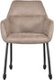 LABEL51 Lenny Eetkamerstoel - Bruin - Microfiber - Stoel - Normale eetkamerstoel