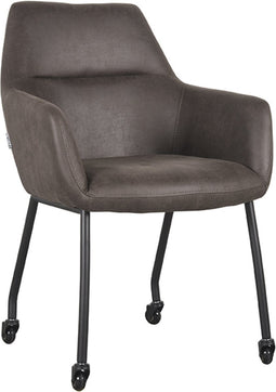 LABEL51 Lenny Eetkamerstoel - Grijs - Microfiber