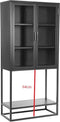 LABEL51 Level Vitrinekast - Zwart - Metaal - Vitrinekast 150 cm