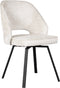 LABEL51 Lewis Eetkamerstoel - Creme - Stof - Black Frame - Stoel - Normale eetkamerstoel