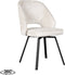 LABEL51 Lewis Eetkamerstoel - Creme - Stof - Black Frame - Stoel - Normale eetkamerstoel