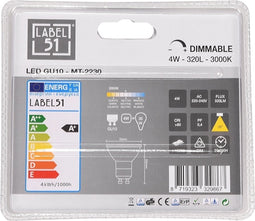 LABEL51 Lichtbron Gu10 3 Stuks - Glas