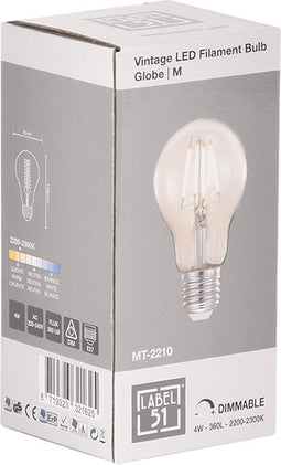 LABEL51 Lichtbron Led Kooldraadlamp Bol - Glas - M
