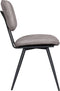 LABEL51 Liva Eetkamerstoel - Grijs - Velvet - Black Frame - Stoel - Normale eetkamerstoel