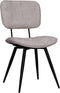 LABEL51 Liva Eetkamerstoel - Grijs - Velvet - Black Frame - Stoel - Normale eetkamerstoel